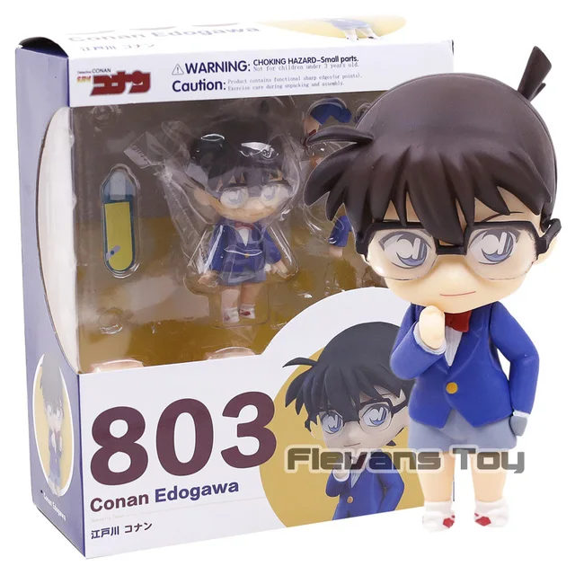 PVC Action Figure Collectible Model Toy 2 Pcs 10CM Nendo Detective Conan Kid the Phantom Thief 1412# Conan Edogawa 803# Action