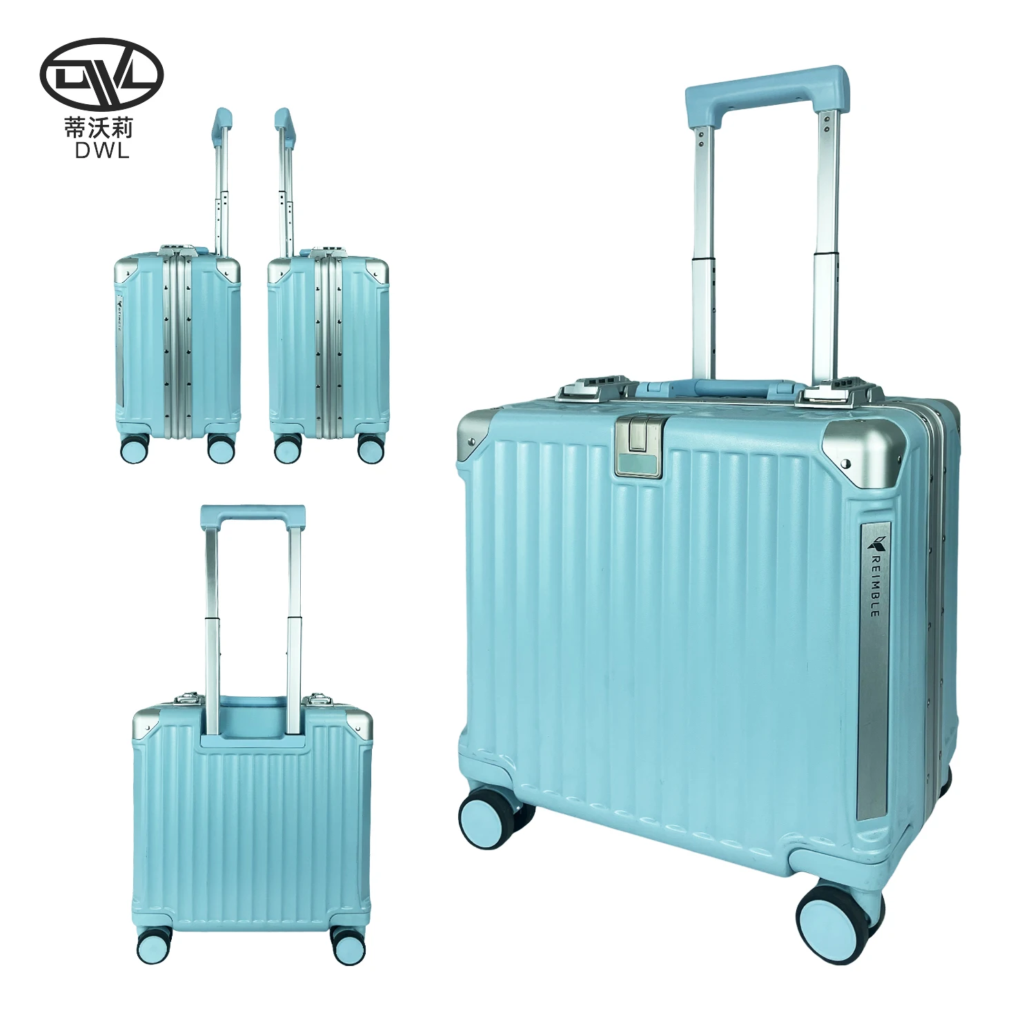 DWL unisex Aluminium trolley suitcase travel luggage trolley suitcase carry on luggage luxury travel bags luggage