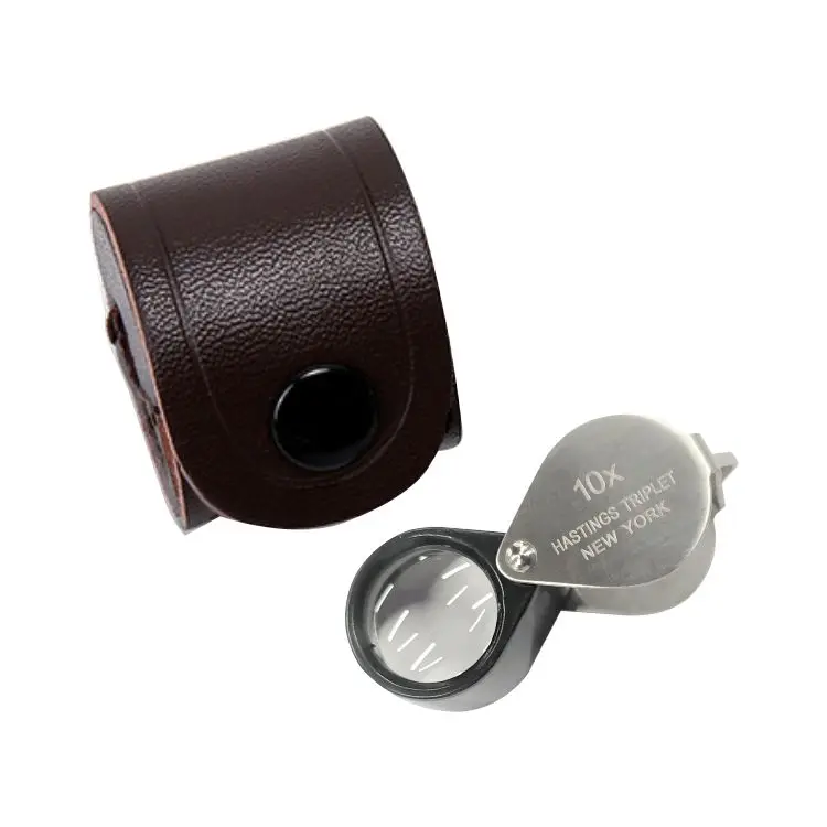 New York Portable 10X 16mm Diamond Loupe High Quality Mini Gemstone Triple Jewelry Hasting Magnifier Identification Tools