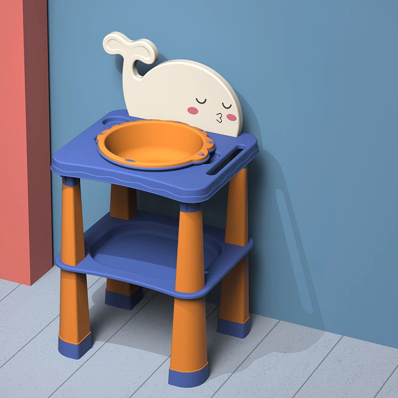 Новинка 2022, умывальник для младенцев с мультяшным Китом, детский умывальник, детский стол для чистки, оптовая продажа детских пластиковых принадлежностей