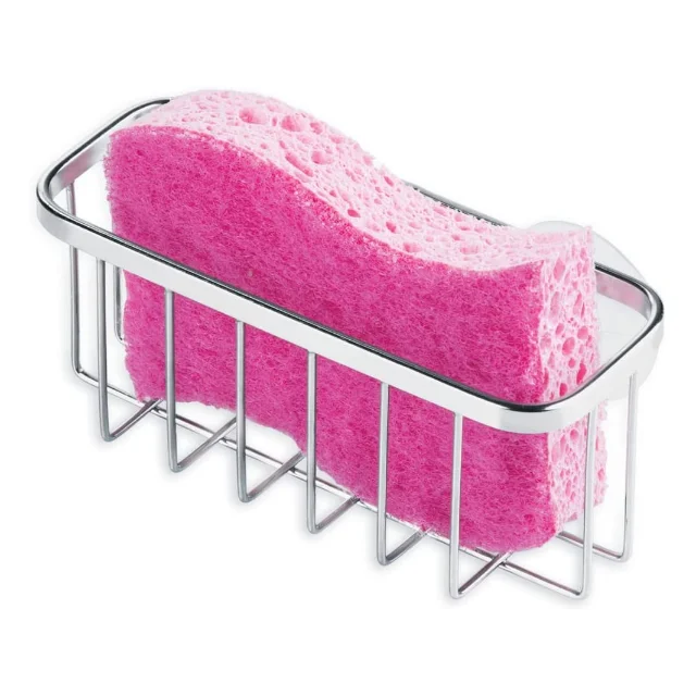PF-KR044 Kitchen Storage Sink Drain Dry Rack Stainless Steel Dish Sponge Holder Basket With Suction Cups