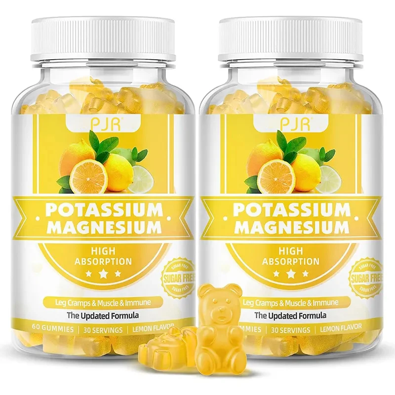 Private Label Natural Magnesium Glycinate Gummies Vegan 500mg Magnesium Potassium Gummies Calm Potassium Citrate