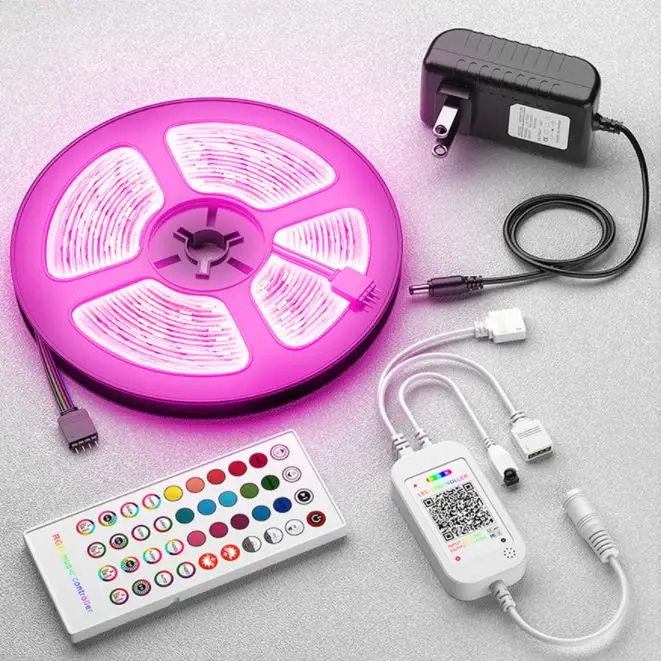 LED lights stripe Flexible light stripe  lamp controlled by chasing APP with different size ambient atmos ere light 12.5 V