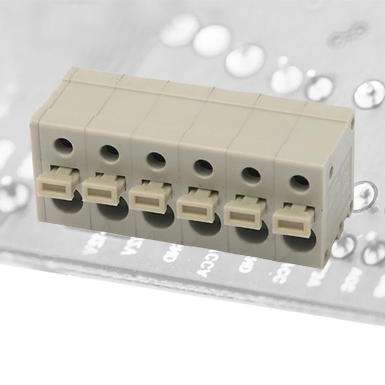 90 degree 5.0mm pitch PCB spring screwless terminal block