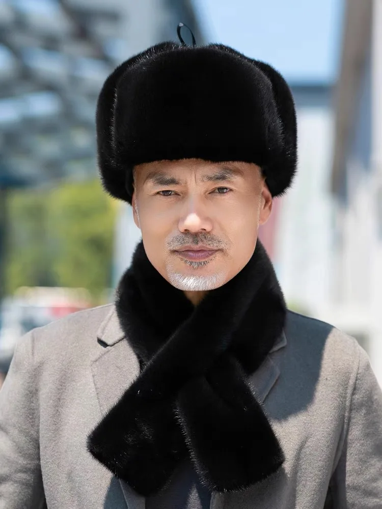 CX-C-170B Fashion Mink Fur Russian Style Mens Winter Hats
