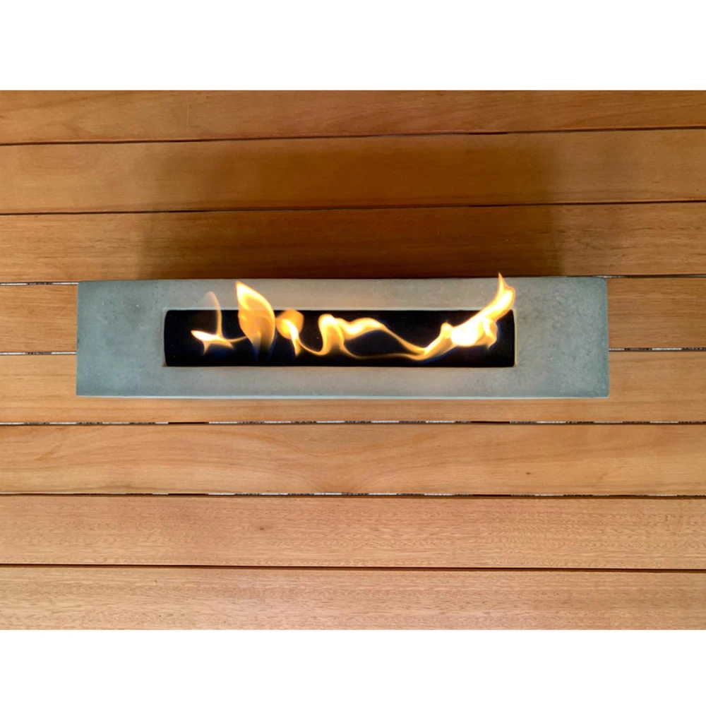 Оптовая продажа с завода большая креативная цементная прямоугольная настольная костра био этанолом для дома или