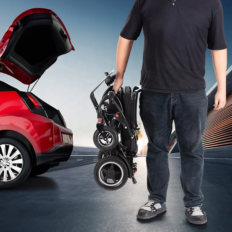 New arrival  24V 10Ah Lithium Battery motorized wheel chair Carbon fiber portable electric wheelchairs