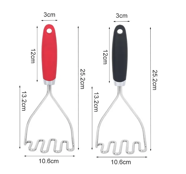 Heavy Duty Kitchen Tool Potato Masher Stainless Steel Potato Ricer for Avocado, Egg, Banana