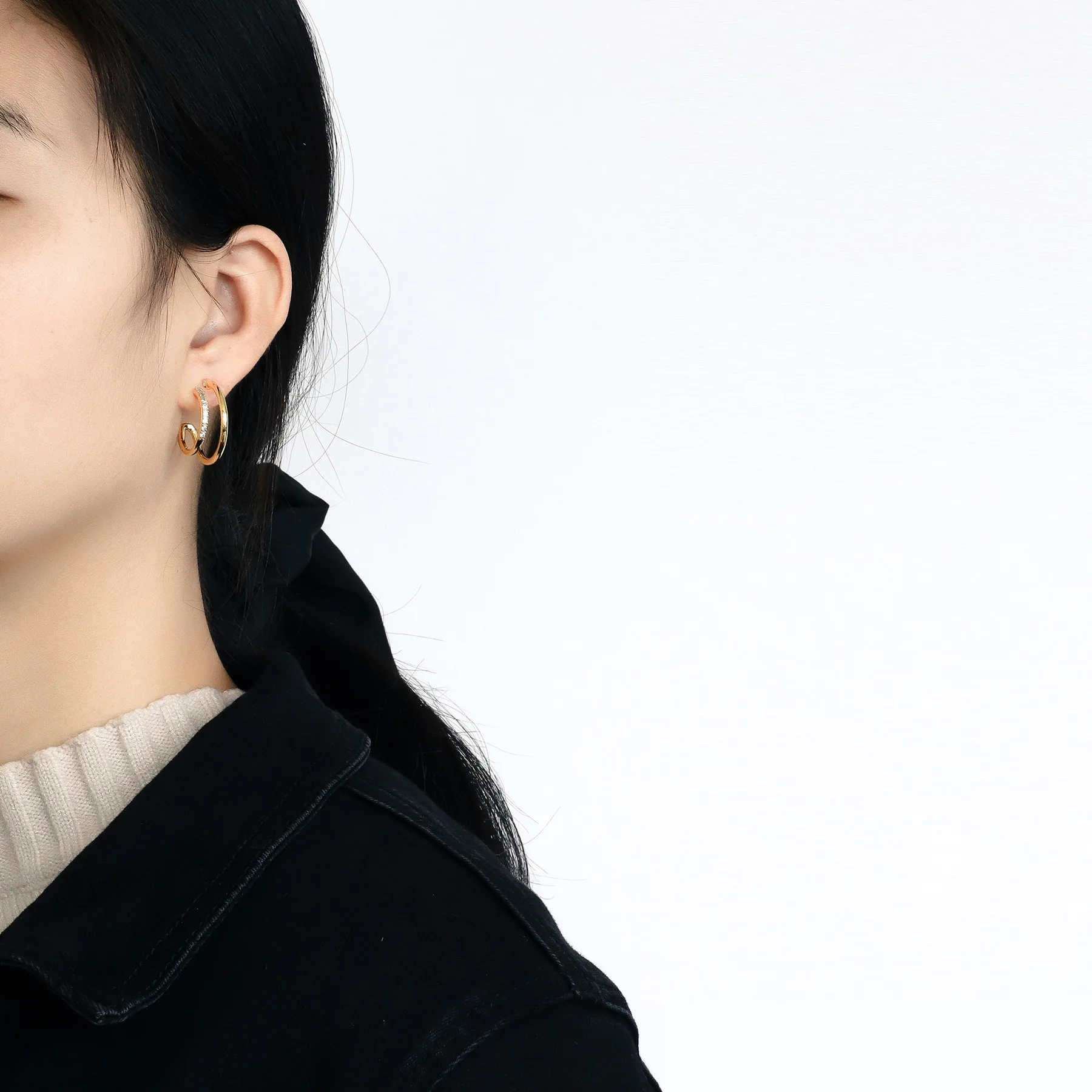 2022 Trendy Earring 18K Gold Plated Hollow Geo Cut Hoop Earring Big  Earrings Wholesale