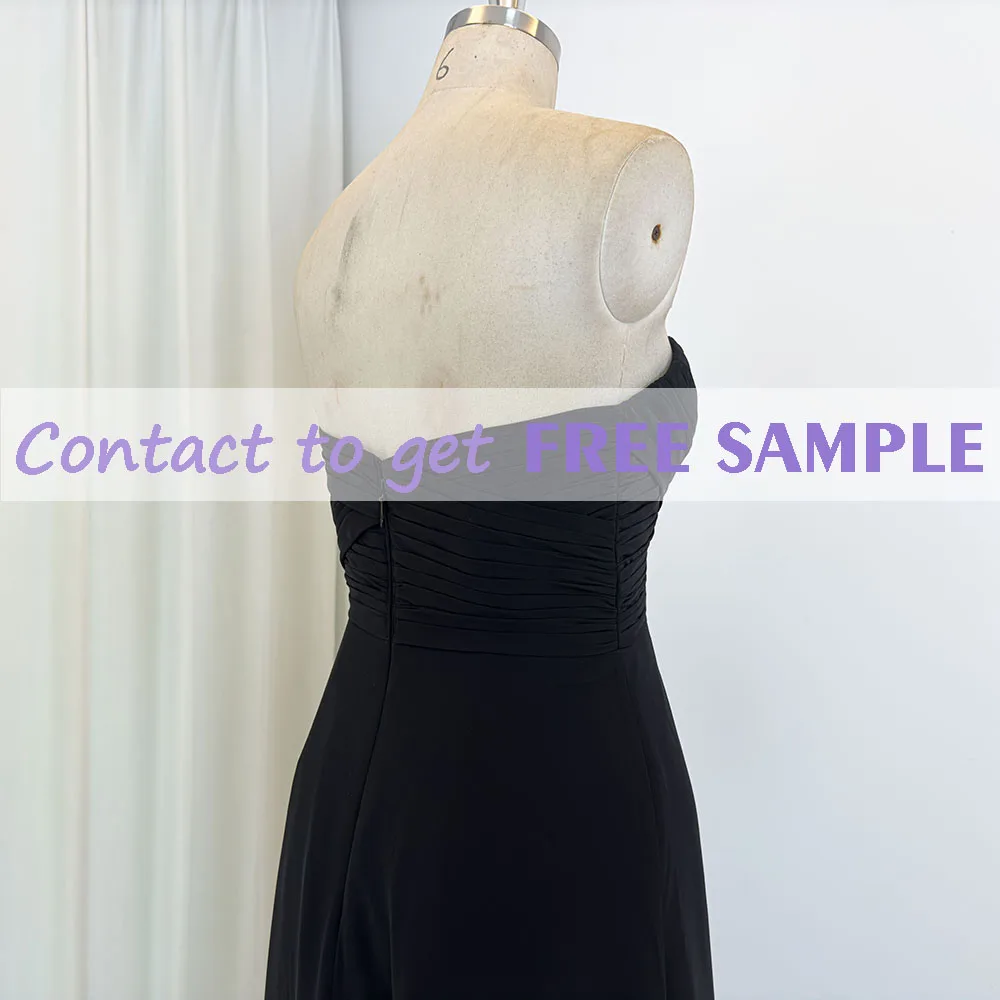 TEENYEE New Fashion detachable strap Black Formal Evening Bridesmaid Dresses Women Lady Elegant Ball Gown For Party