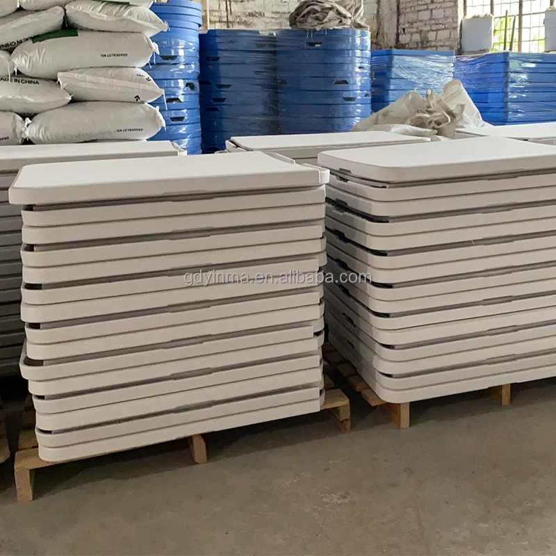 Square 6ft 180cm HDPE Plastic Folding Table with Powder-Coated Steel Legs for BBQ