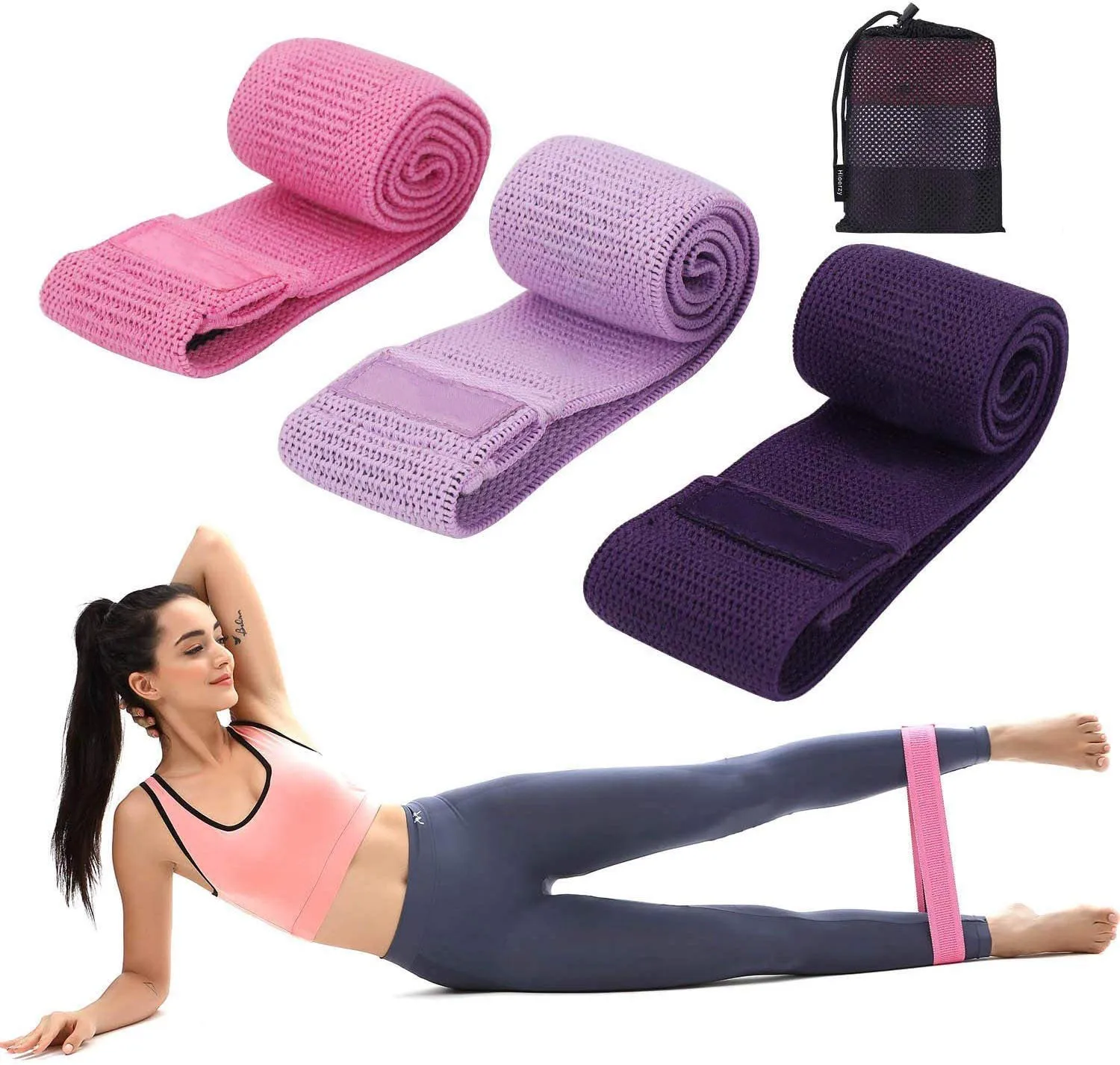 Powerlifting Bench Press Fabric Custom Logo Resistance Bands Set For Legs And Butt