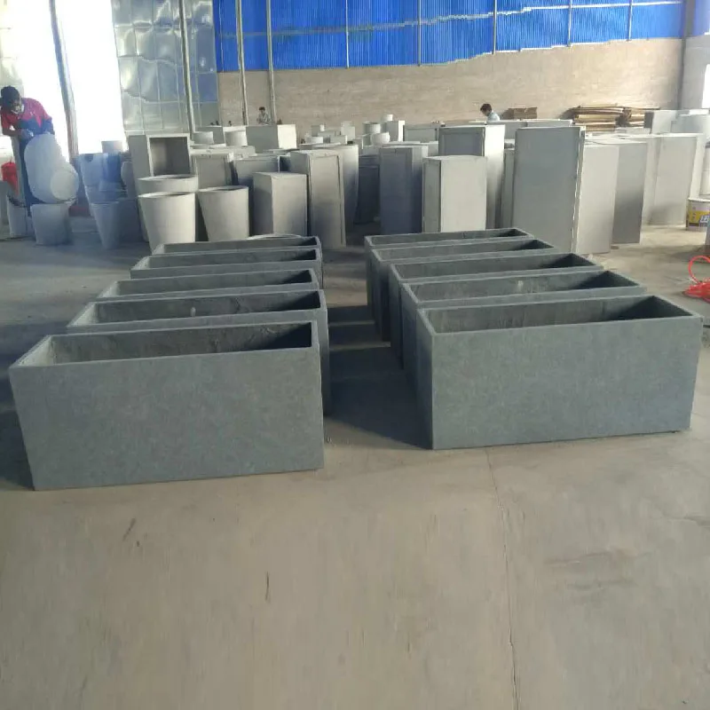 Outdoor High Strength Rectangular Plant box Large Stock Fiberglass Clay Plant Pots with Good Package