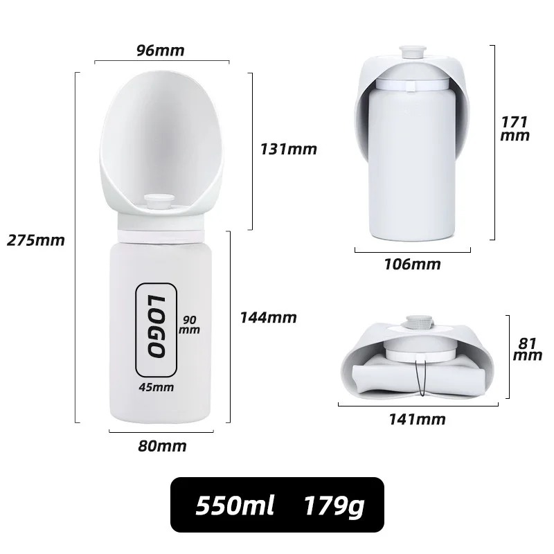 New Portable Foldable Silicone Dog Travel Water Bottle PC Material Pet Bowls for Cats for Food and Water Wholesale