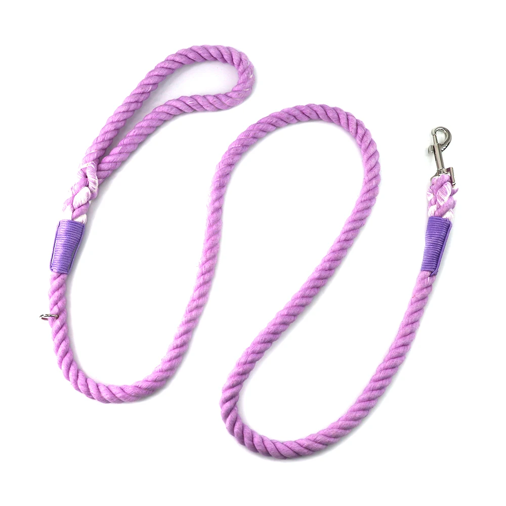 Manufacturers Soft Cotton Leash Rope Dog Lead Fancy Ombre Training Walking Organic Braided Dog Leash