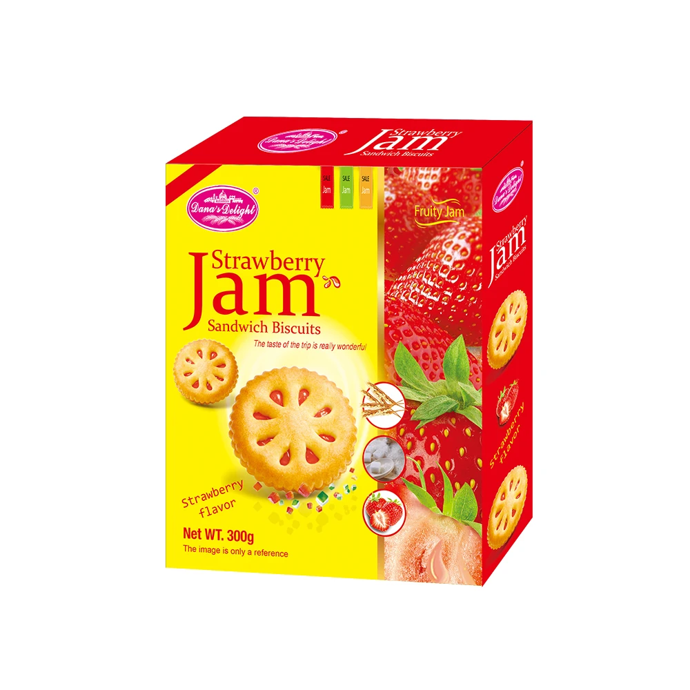 Wholesale Unique Sandwich Biscuit Cookies Fruit strawberry Jam Biscuits