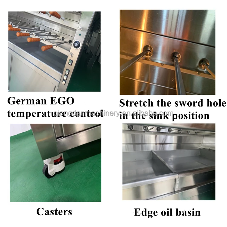 Commercial Stainless Steel Big Gas Charcoal Portable Rotating Barbecue Grill Yakitori Skewer Barbecue Grill Machine For Sale