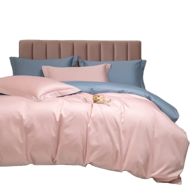 2022 luxury new pure cotton satin quilt cover bed sheet pillowcase bed set four-piece set
