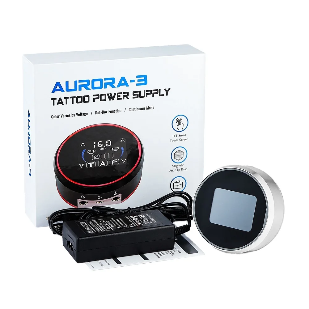 2024 Full Touch Screen High-Power Aurora-3 Generation Transformer Voltage Regulator Tattoo Power Supply