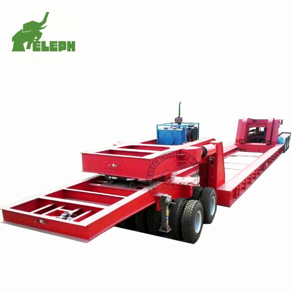 Лидер продаж 60 тонн-100 тонн lowboy-трейлер-тележка с дистанционным управлением тележка для прицепа распродажа низкая цена