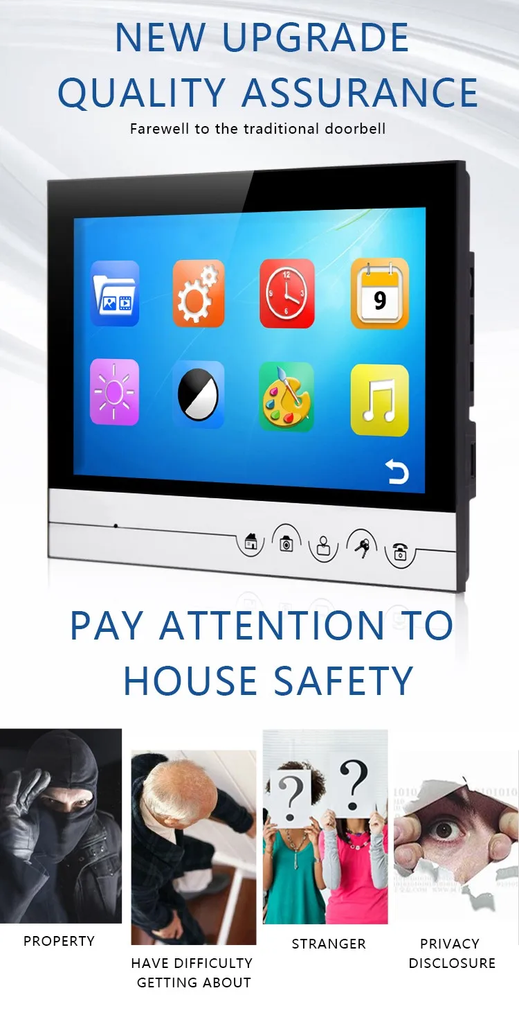 Multi-function  Intercom  telephone system conversation Call Bell video door phone