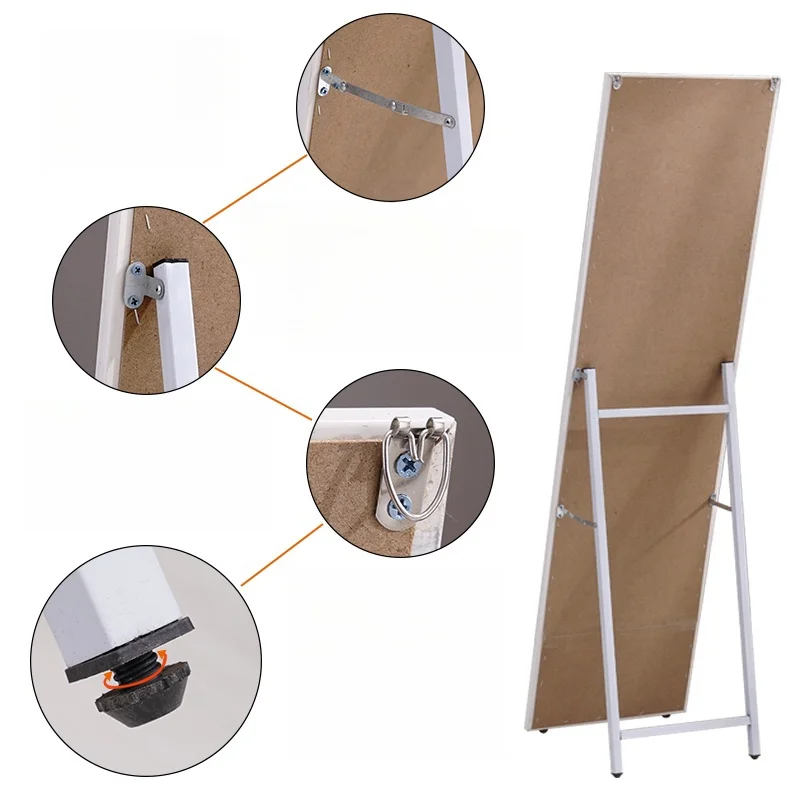 European Solid Wood 155x40cm Full-Length Mirror Floor-to-Ceiling Design for Home Dormitory Clothing Store Simple Wall-Mounted