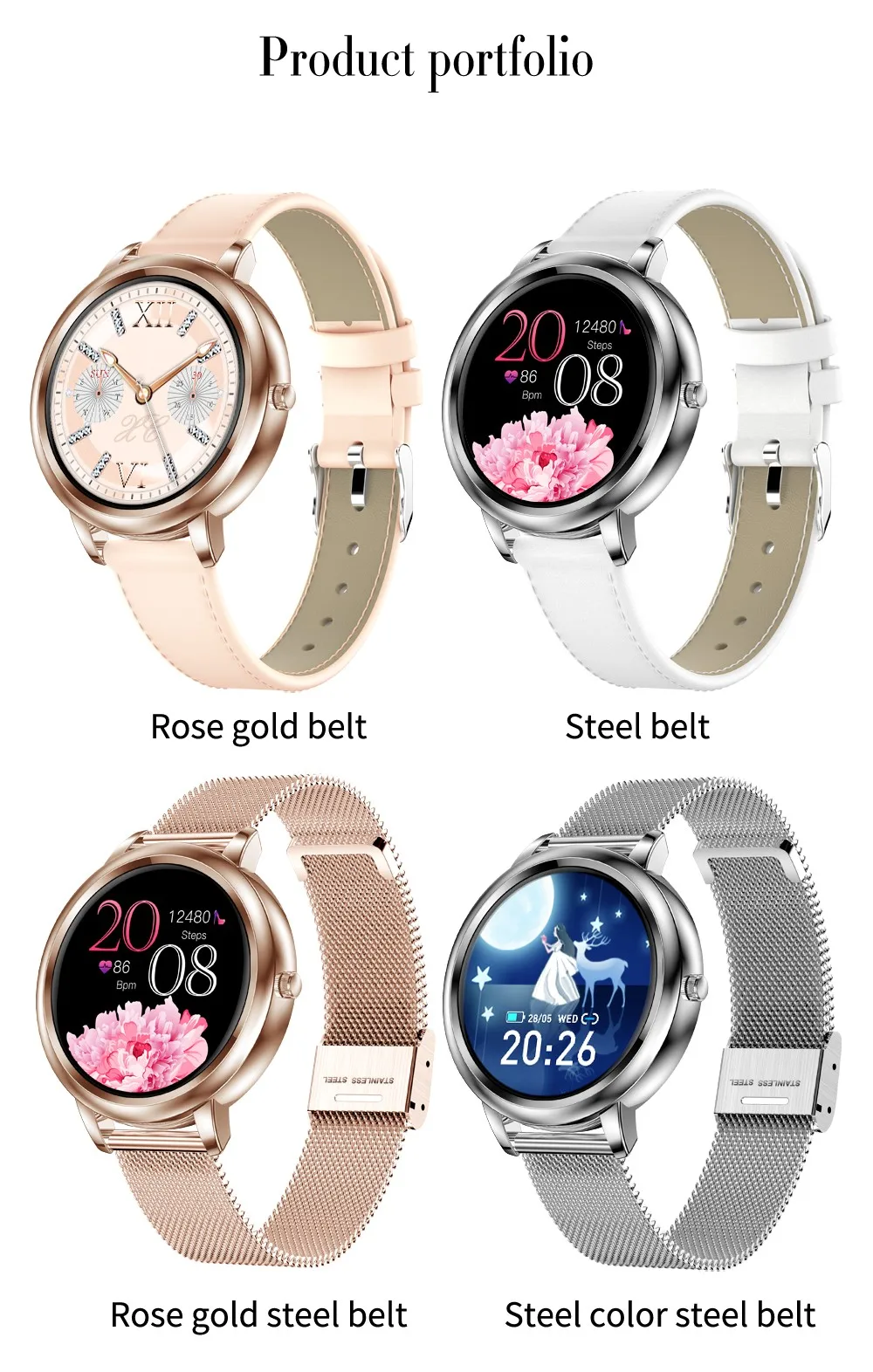 Customized Logo Men Women Smartwatch Sport Android IOS Smart Watch Round Screen Mobile Phone