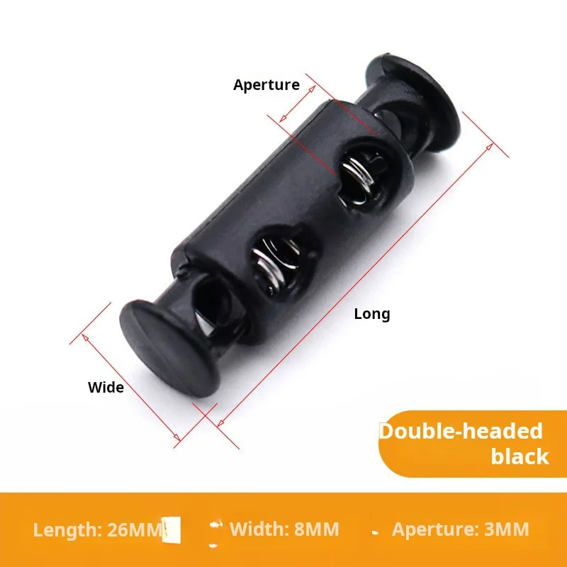 Hot Sale Custom Black Garment Accessories Spring Ending Toggle Lock Clip Sportswear Plastic Cord Toggle Stopper For Rope
