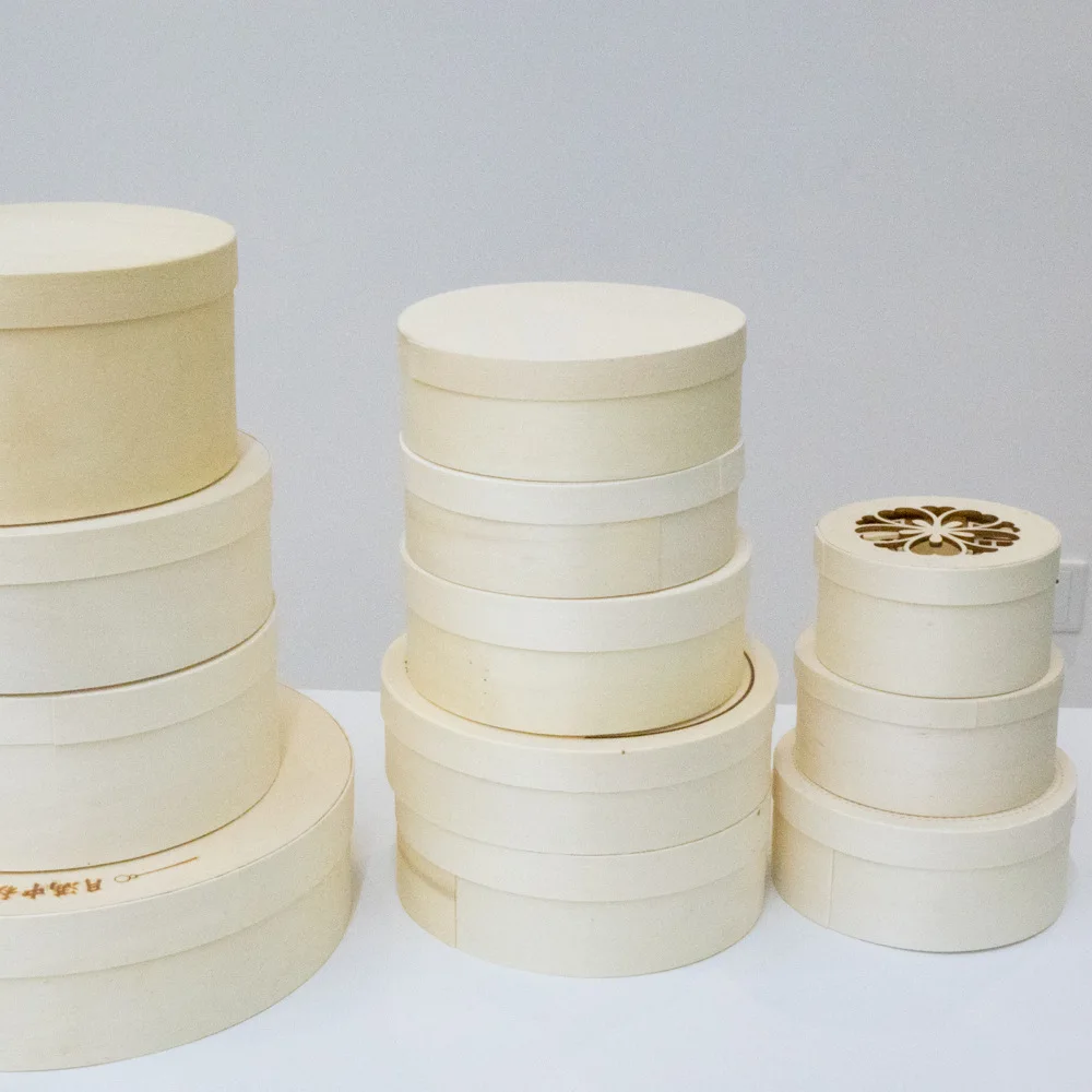 Baking Cheese Box Round Wood Gift box