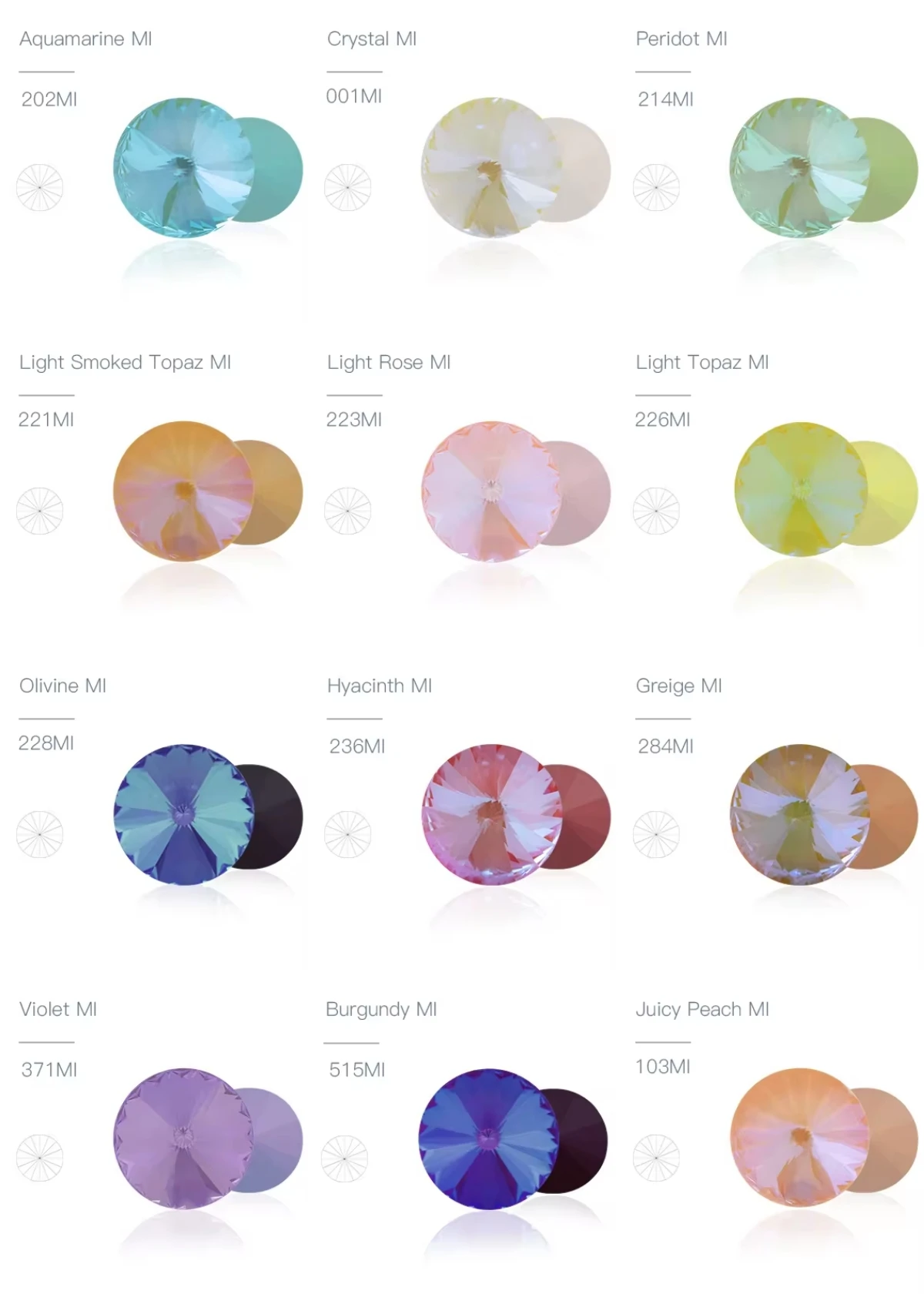 Xichuan MI Series Rivoli K9 Glass Fancy Rhinestones for Clothing Decoration Garment Jewelry Making