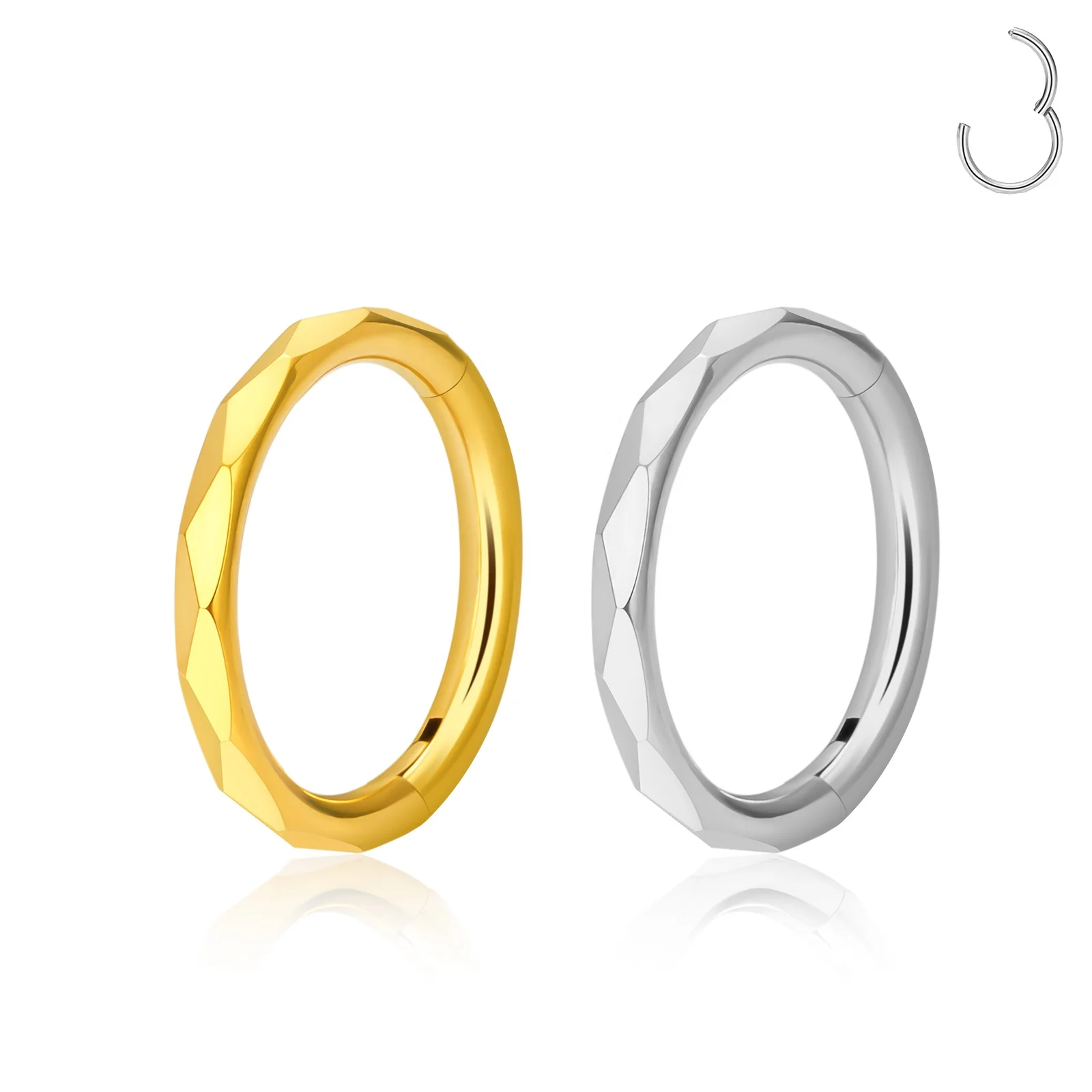 ASTM F136 Titanium Segment Nose Clicker Rings Nose Piercing  hoop earrings Jewelry For Women