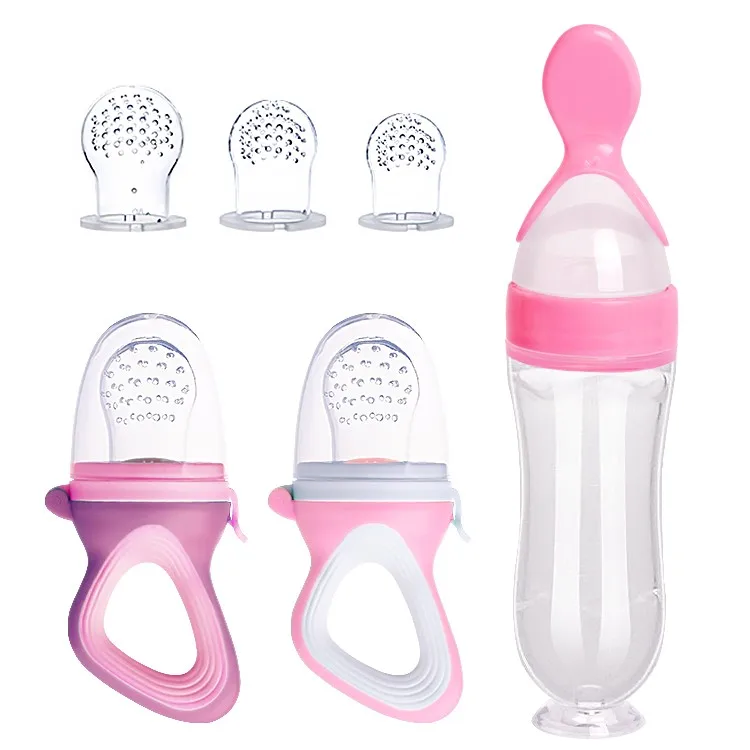 6 в 1, соска-пустышка с 3 сосками и ложкой