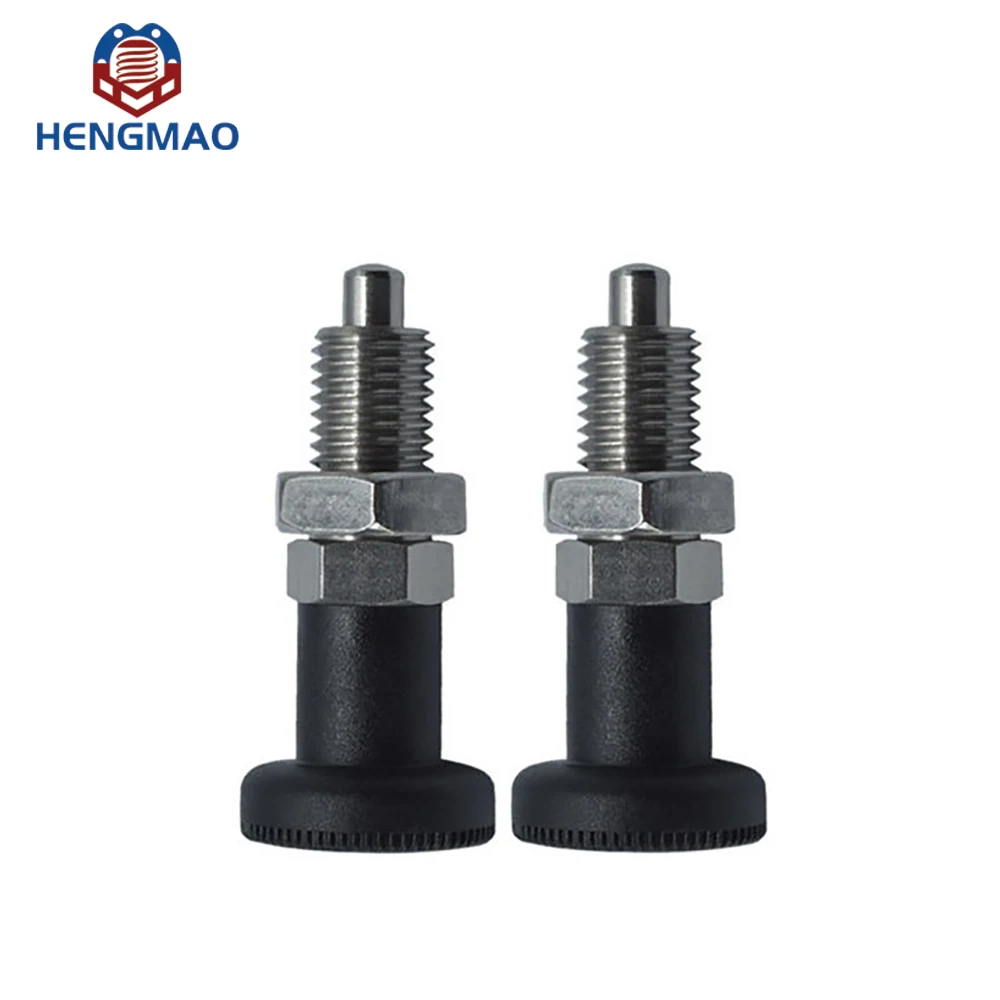 Hot Sale CNC Zinc Black Plated Plastic Handle Head Reset and Locking  Indexing Plungers With Hex Nut