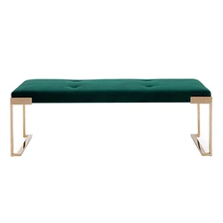 Modern Luxury European Bedroom Furniture The End Solid Wood Frame Leather Luxury Bed End Stool Bedroom
