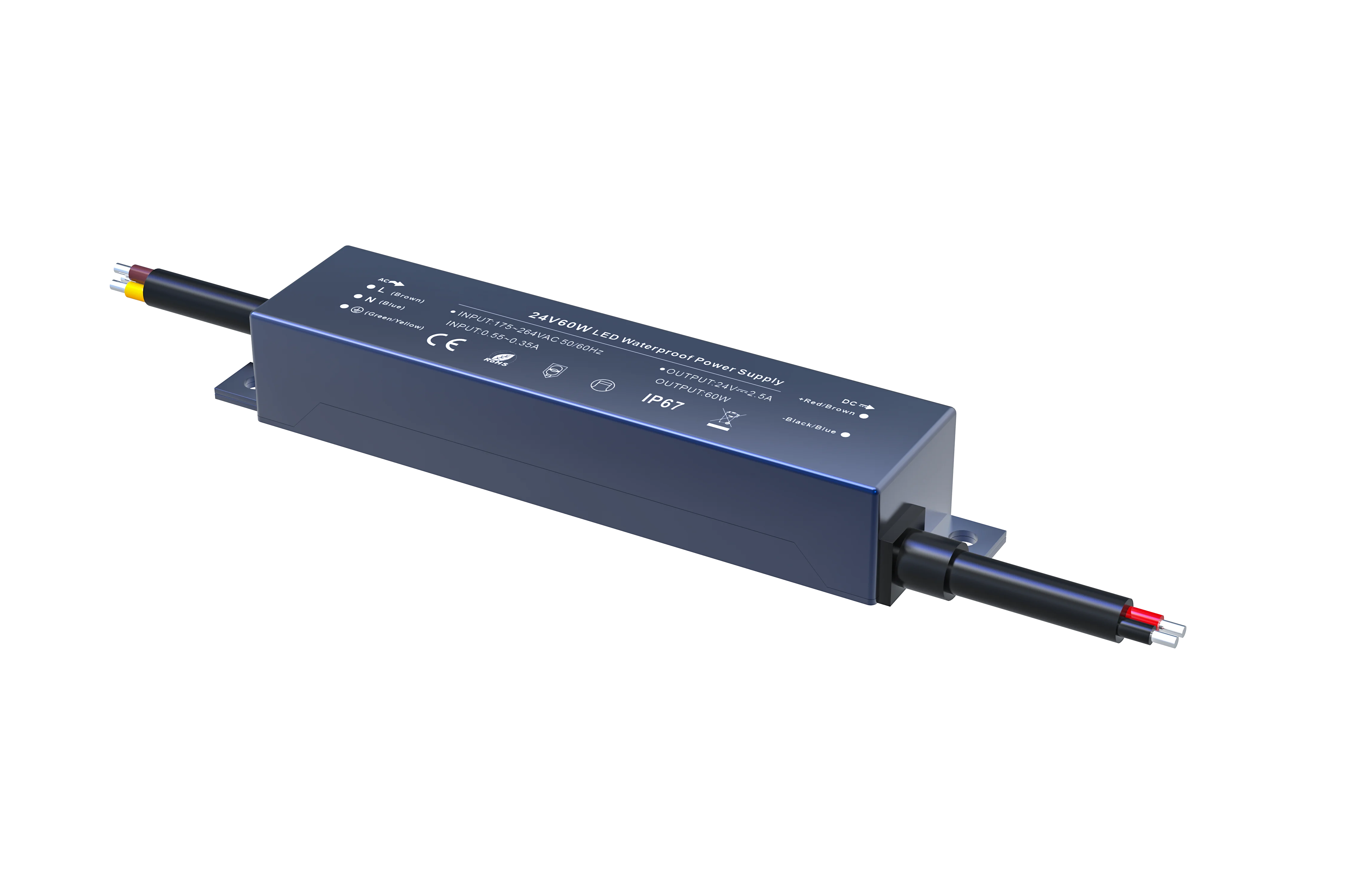 DC 24V IP67 Waterproof LED Driver 30W 100W 200W Constant Voltage Switching Power Supply ETL Single IP67 CE ROHS SAA TUV BIS