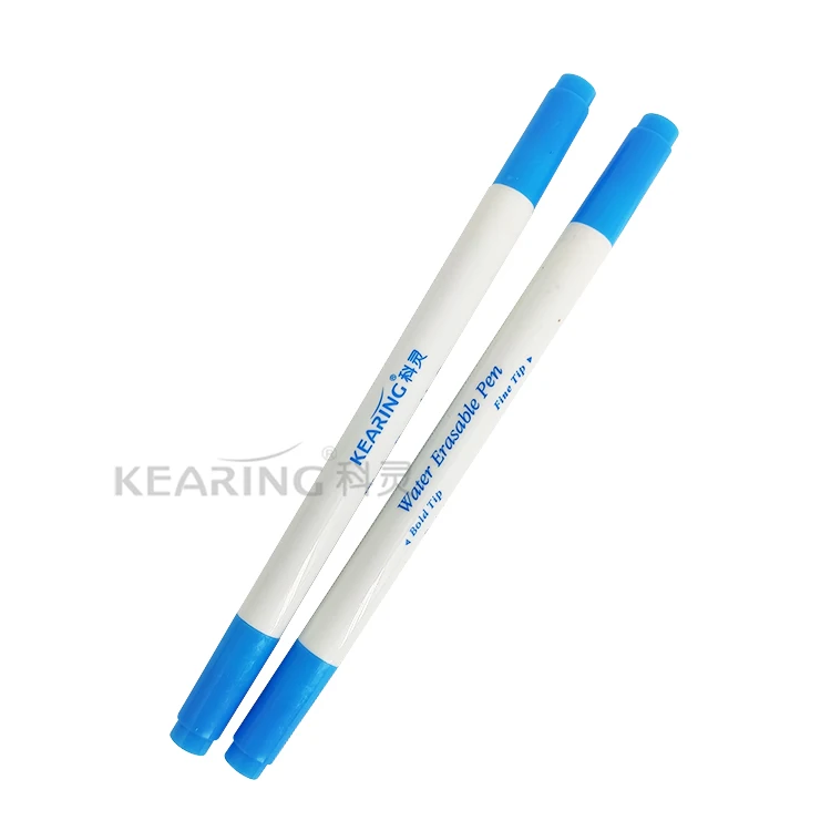 Kearing Blue Dual Tip 0.5 1.0mm Water Erasable Pen Wash Off for Temporary Marking Fabric  Pattern Making WB1005
