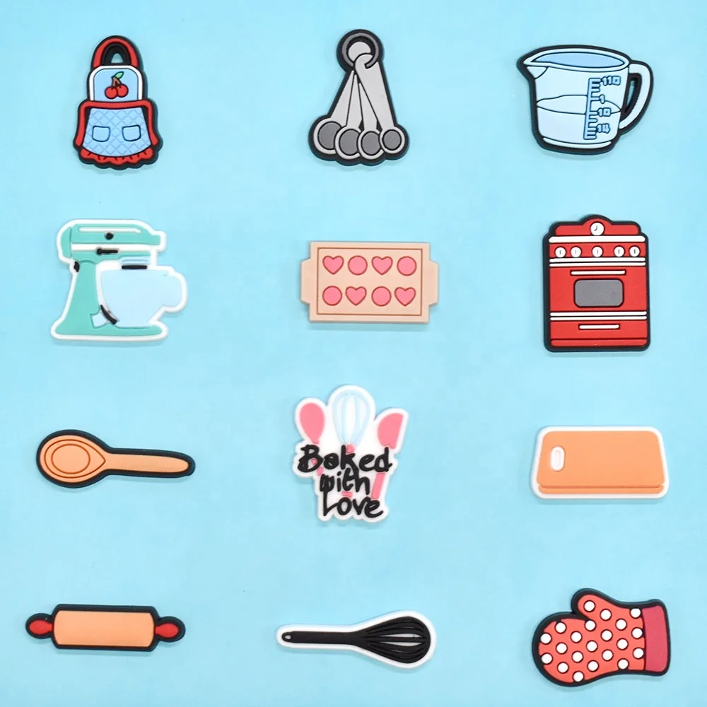 clog Charms New Design Kitchen Utensils cooking clog Shoes Charms For clog pins pvc shoe charm for wholesale