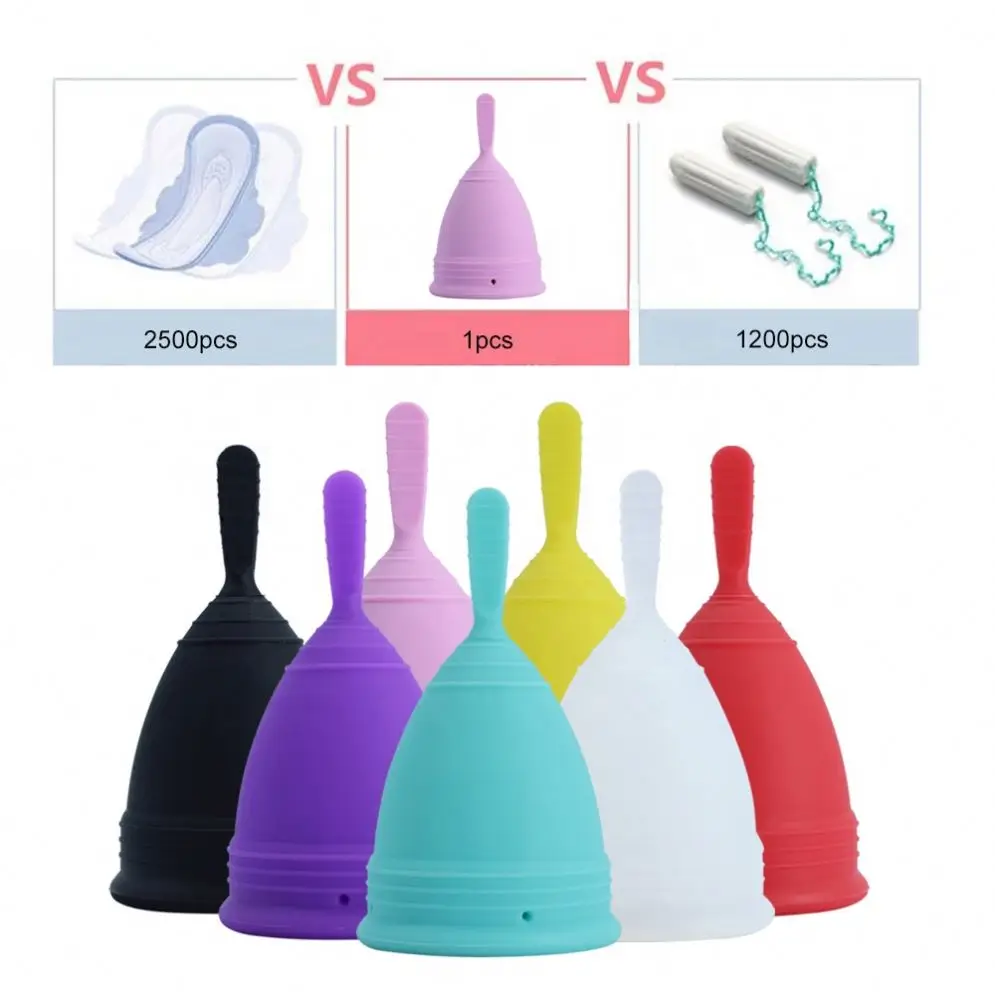 Medical Silicone Menstrual Cup Period Cups Foldable Sterilizer Cup Copa Menstrual Cloth Bag Custom Available