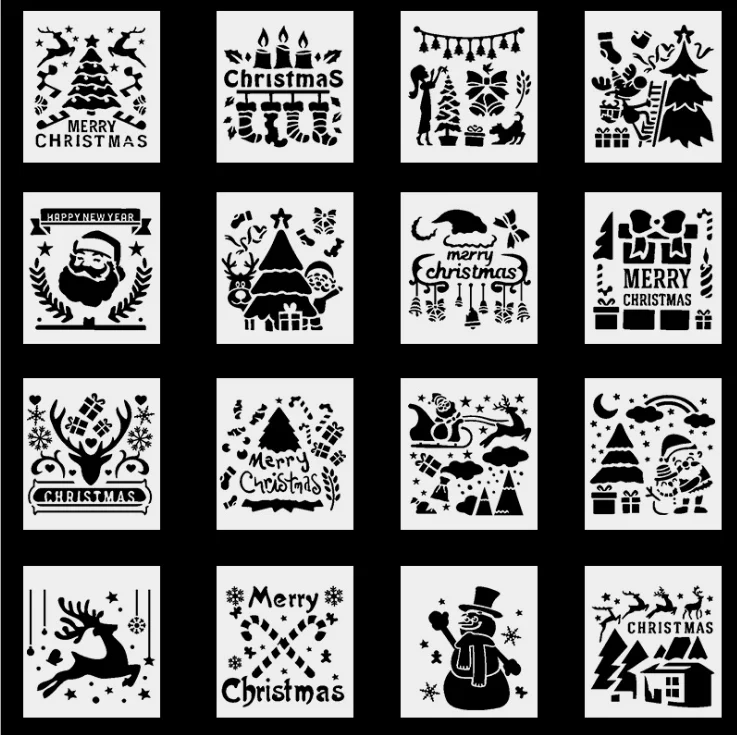 
Christmas Wall Decor Reusable Plastic PET Template Mandala Painting Stencils 