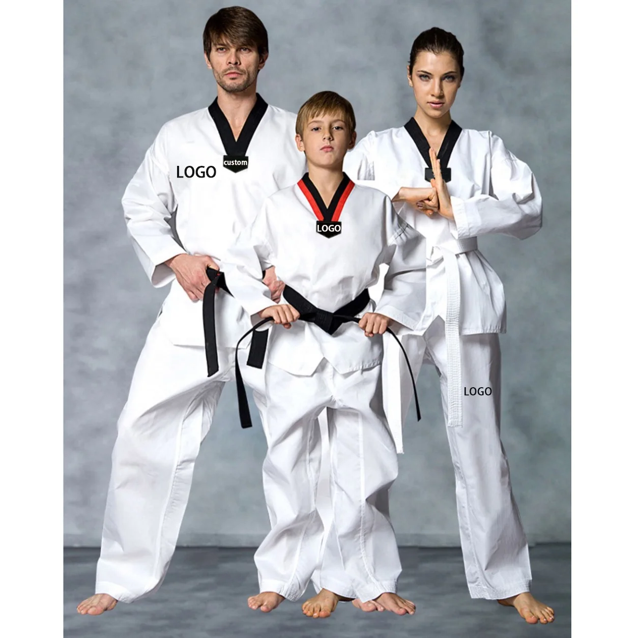 Professional Customized Adults Karate Uniform Taekwondo Children Uniforms White Martial Arts Wear