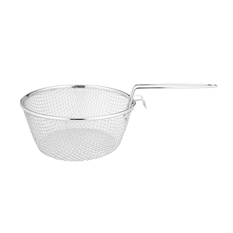 Hot Sale Round French Fries Baskets Stainless Steel Deep Fry Basket Strainer Round Wire Mesh