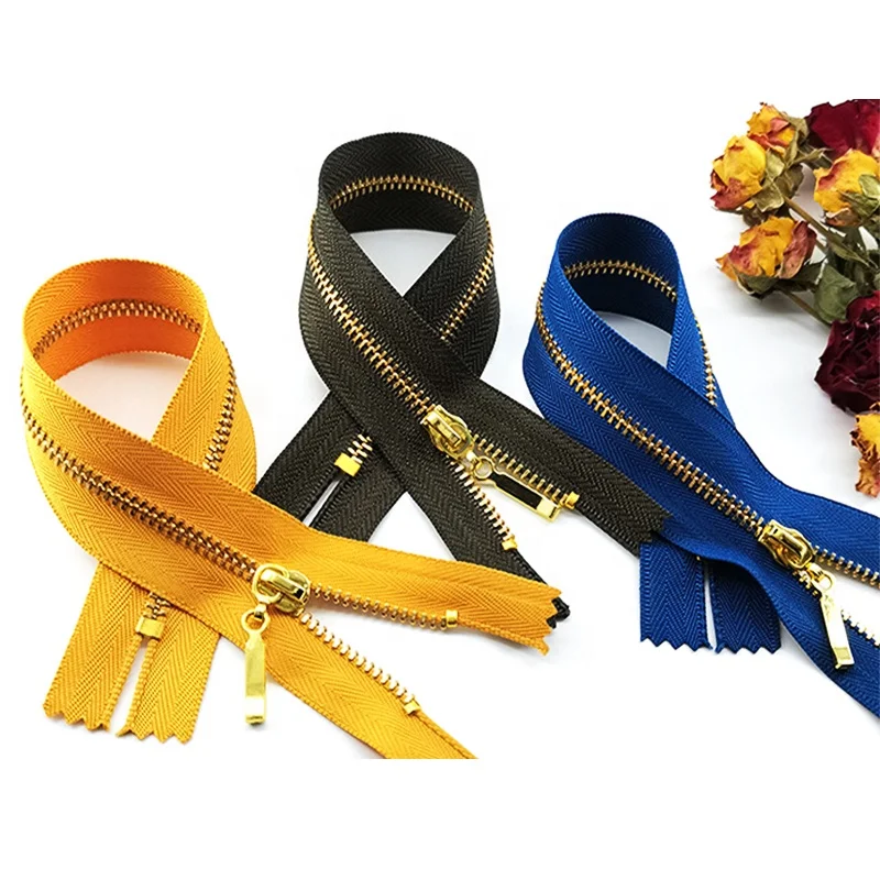 Open end closed end two way type Corn Y European style teeth metal Roll Zipper With Auto Lock Slider For handBags Suitcase