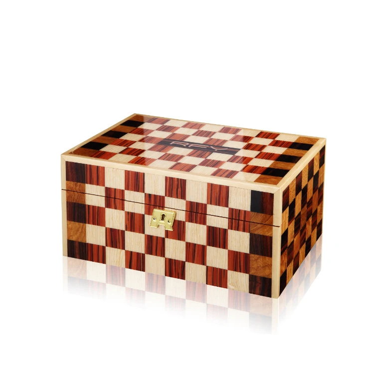 Manufacturer customized wooden piano baking paint 4-position watch box luxury chess sabili solid wood chessboard box