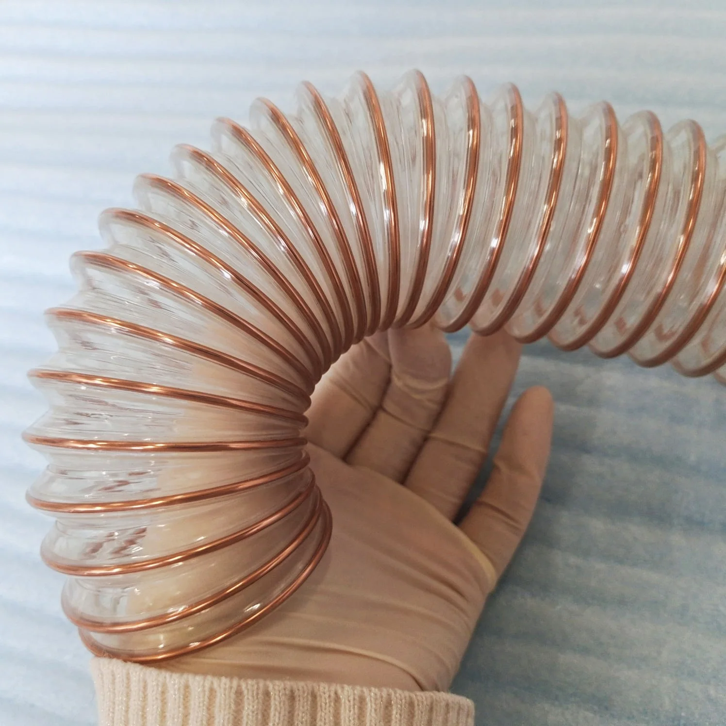 Transparent Collection Polyurethane Pipe PU Flexible Spiral Reinforced Air Duct Tube Hose For Air