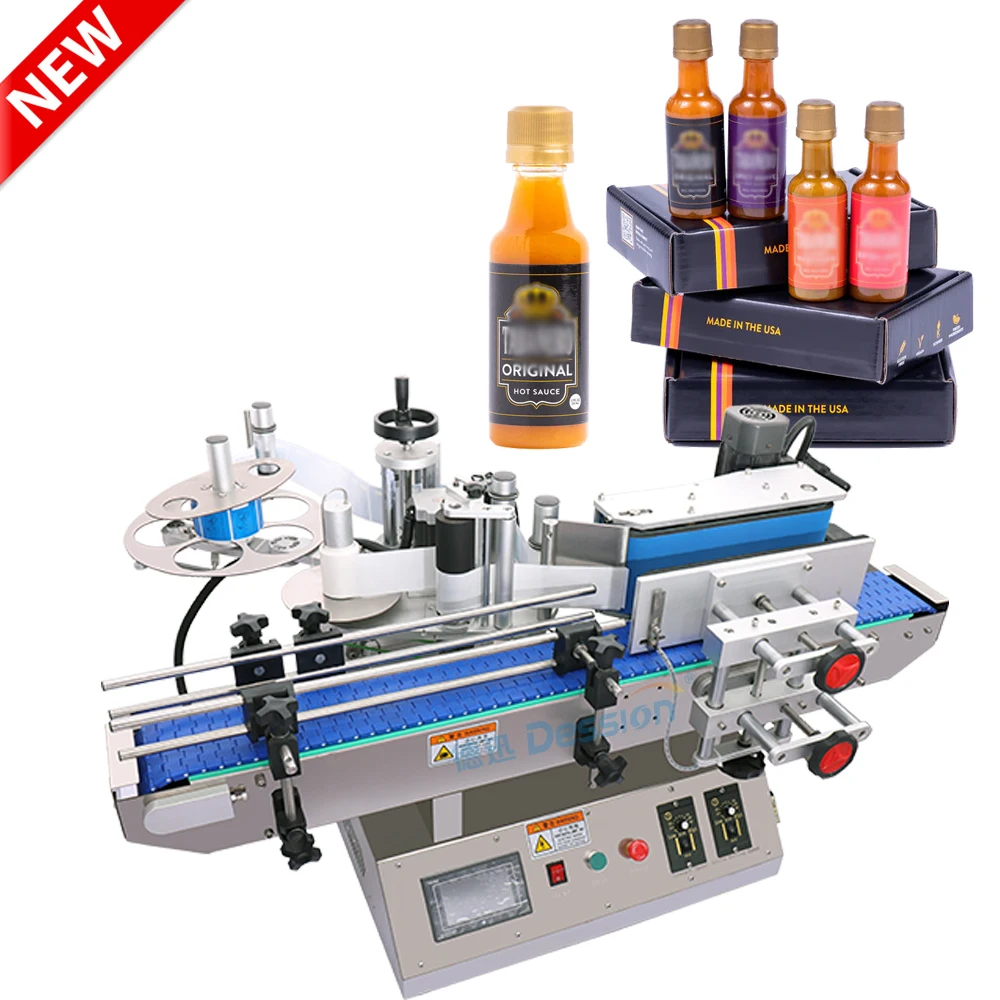 Desktop Fully Automatic Glass Plastic Jar Can Labeling Machine Sauce Spice Food Bottle Sticker Labeling Machine