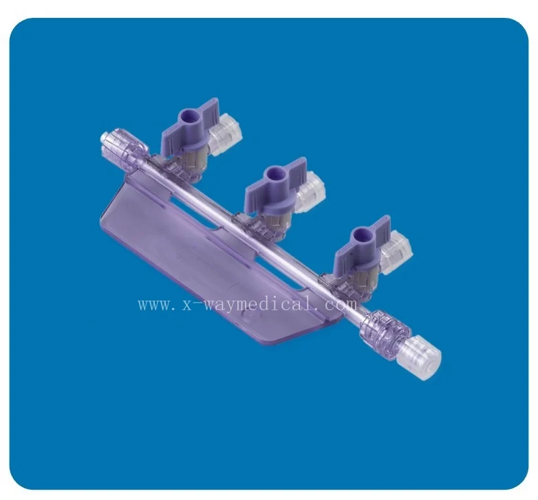 connector 2 port multiple infusion dock with Uni-direction check valve and chamber, female and male luer adapters