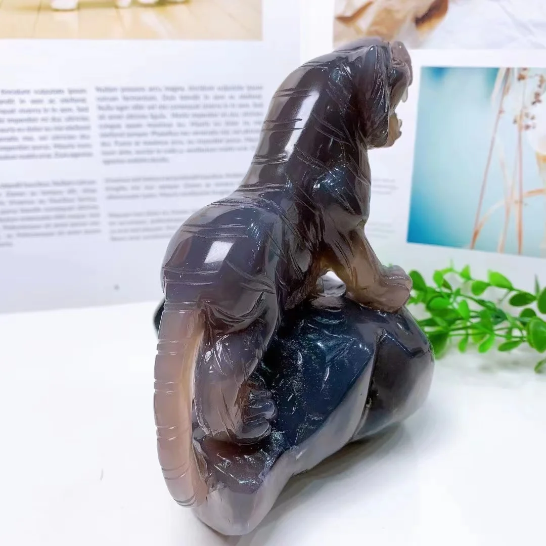Natural Crystal Crafts Crystal Animal Crystal Agate Druzy tiger