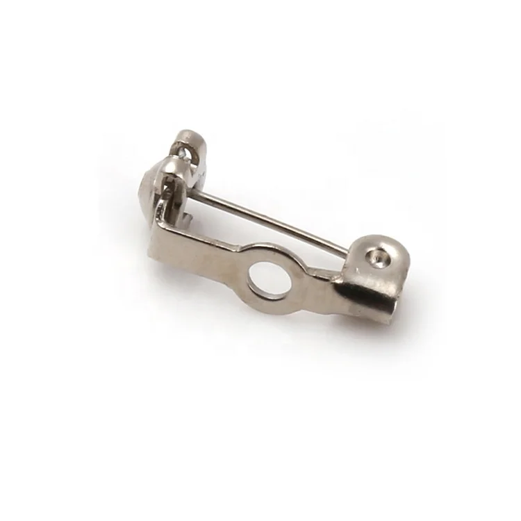 15mm short wholesale brooch base back bar metal locking pin back safety pin