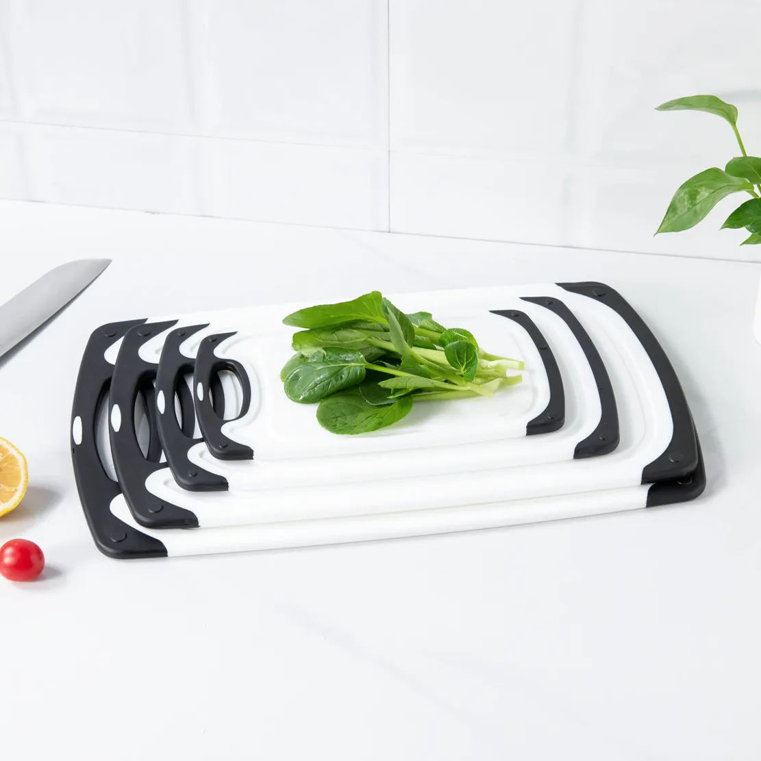 4 Set Kitchen Cutting Board Anti slip Chopping Blocks No Slip Plastic Professional Chopping Boards Sets