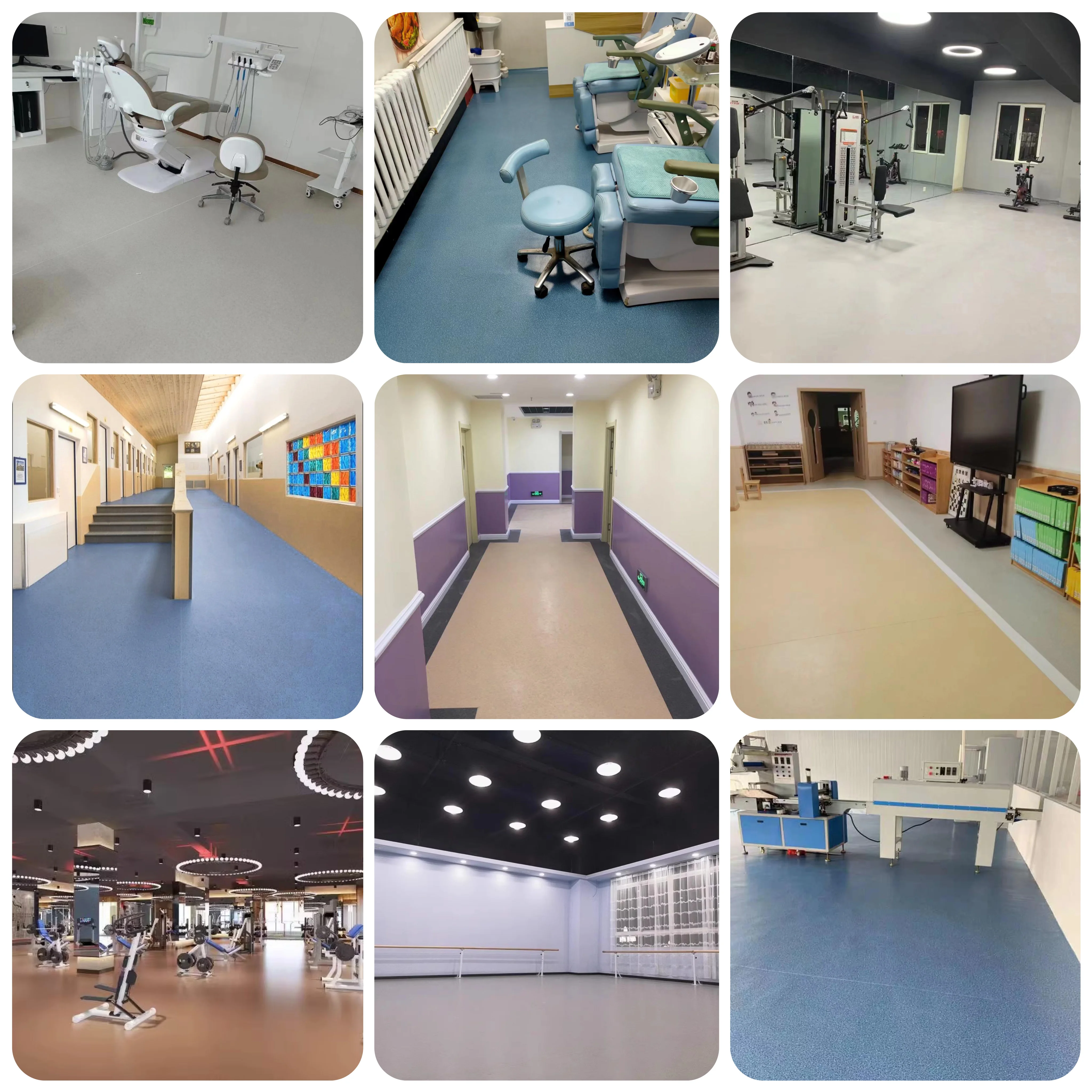 Formaldehyde free waterproof anti static non slip pvc homogeneous vinyl flooring roll